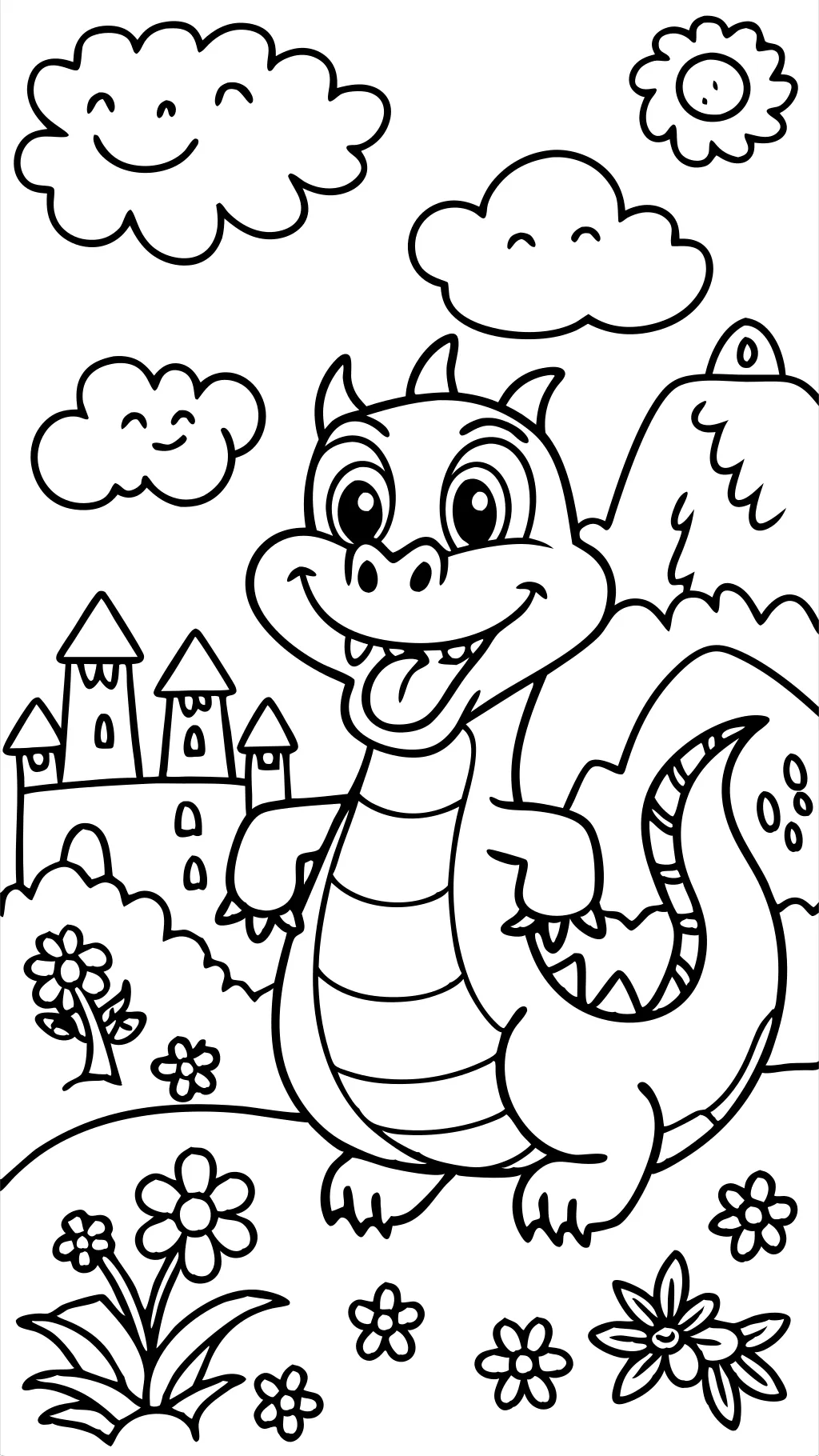 dragon coloring pages for kids